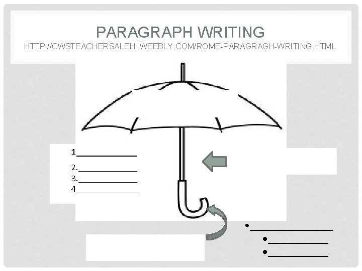 PARAGRAPH WRITING HTTP: //CWSTEACHERSALEHI. WEEBLY. COM/ROME-PARAGRAGH-WRITING. HTML 1______ 2. _______ 3. _______ 4_______ •