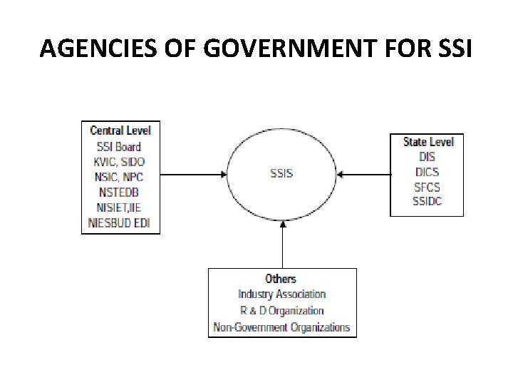 AGENCIES OF GOVERNMENT FOR SSI 