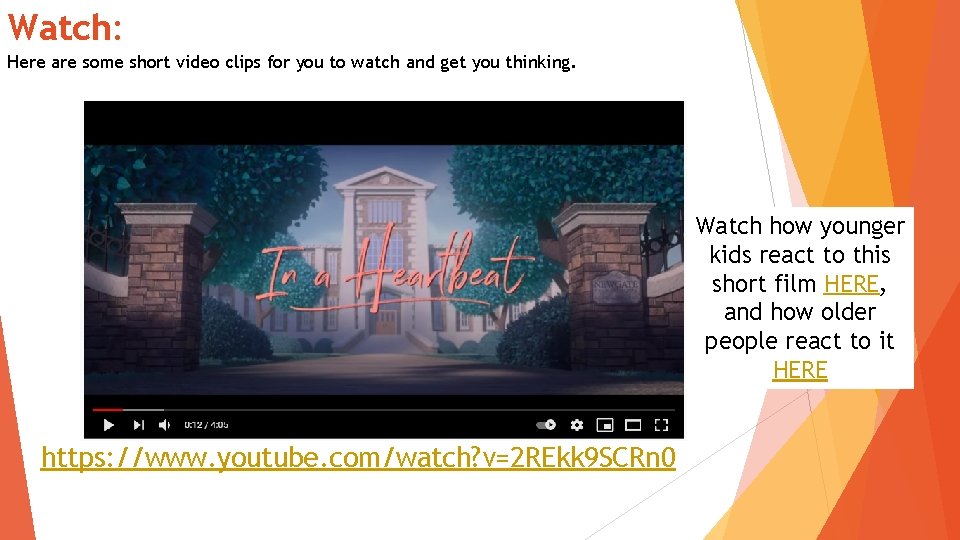 Watch: Here are some short video clips for you to watch and get you