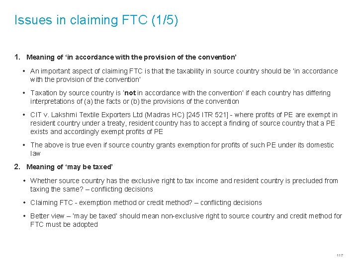 Issues in claiming FTC (1/5) 1. Meaning of ‘in accordance with the provision of