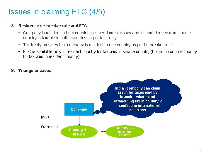 Issues in claiming FTC (4/5) 8. Residence tie-breaker rule and FTC • Company is