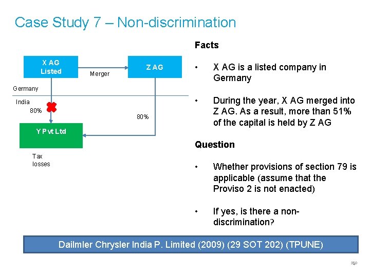 Case Study 7 – Non-discrimination Facts X AG Listed Merger Z AG • X
