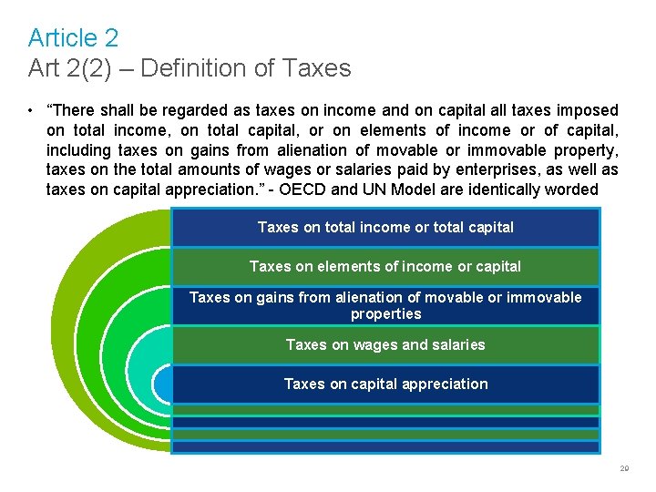 Article 2 Art 2(2) – Definition of Taxes • “There shall be regarded as