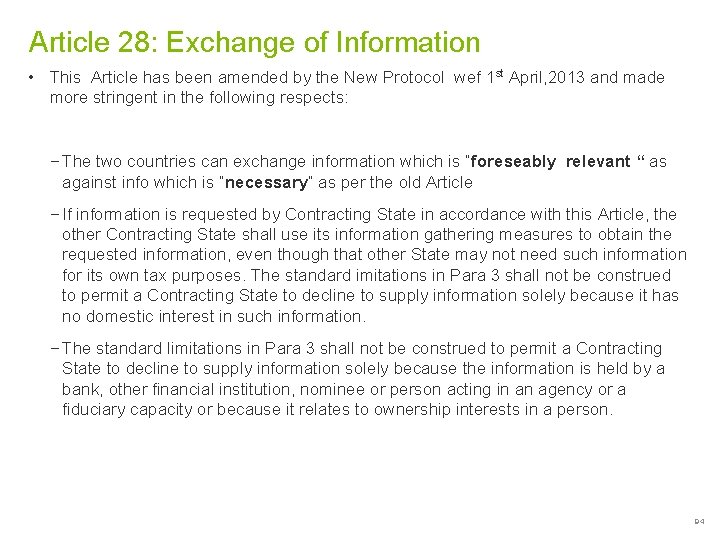 Article 28: Exchange of Information • This Article has been amended by the New