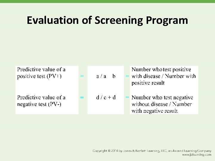 Evaluation of Screening Program 