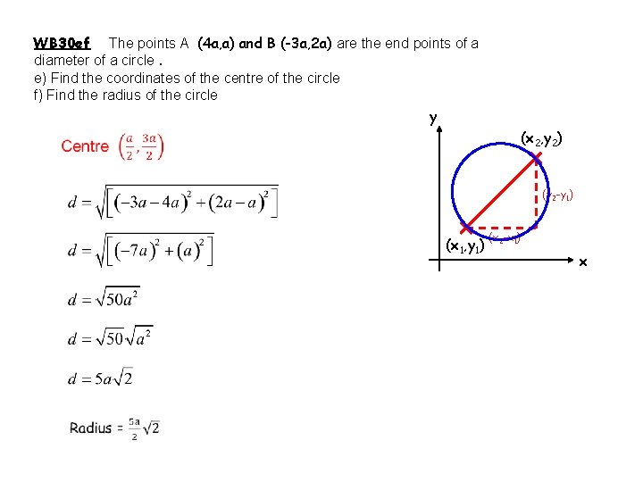 WB 30 ef The points A (4 a, a) and B (-3 a, 2