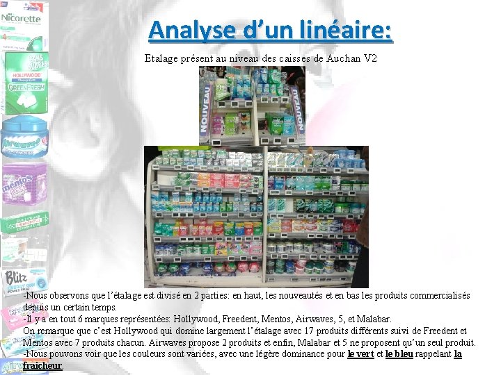 Analyse d’un linéaire: Etalage présent au niveau des caisses de Auchan V 2 -Nous