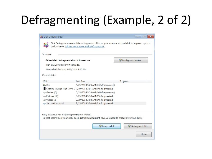 Defragmenting (Example, 2 of 2) 