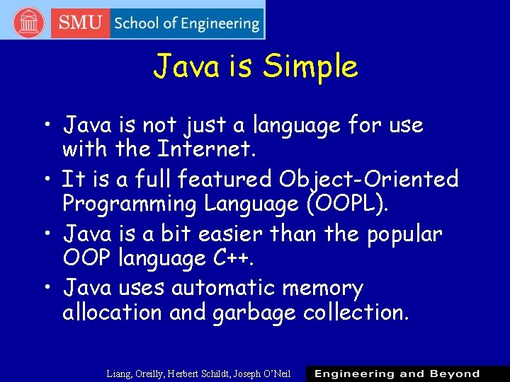 Java is Simple • Java is not just a language for use with the Java is Simple • Java is not just a language for use with the