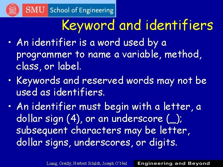 Keyword and identifiers • An identifier is a word used by a programmer to Keyword and identifiers • An identifier is a word used by a programmer to