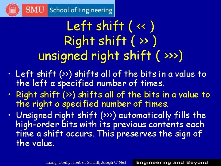 Left shift ( << ) Right shift ( >> ) unsigned right shift ( Left shift ( << ) Right shift ( >> ) unsigned right shift (