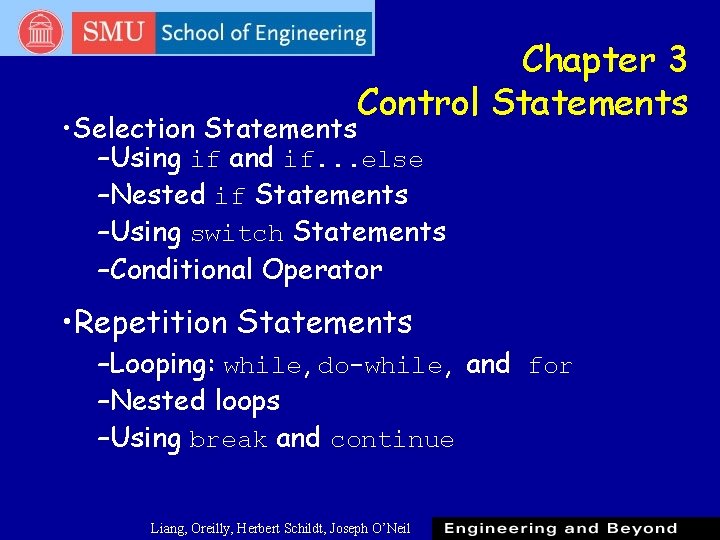 Chapter 3 Control Statements • Selection Statements –Using if and if. . . else Chapter 3 Control Statements • Selection Statements –Using if and if. . . else