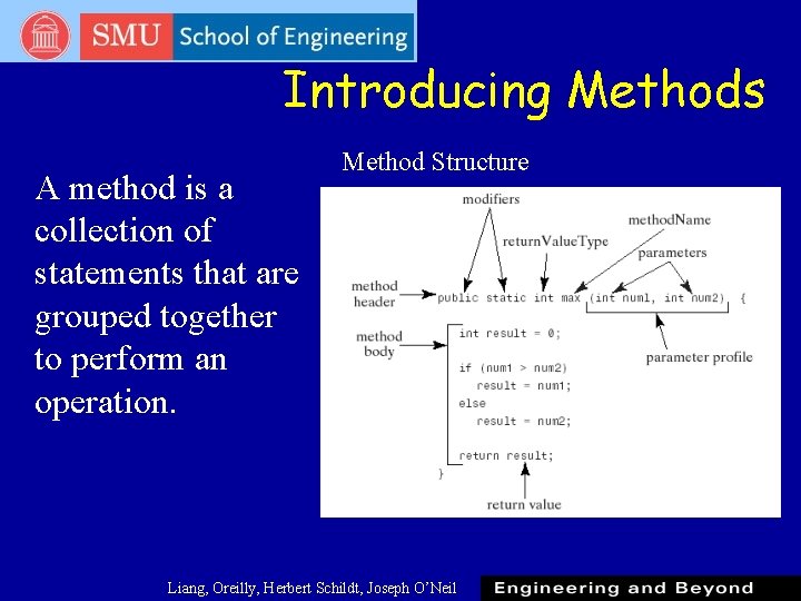 Introducing Methods A method is a collection of statements that are grouped together to Introducing Methods A method is a collection of statements that are grouped together to