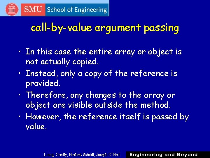 call-by-value argument passing • In this case the entire array or object is not call-by-value argument passing • In this case the entire array or object is not