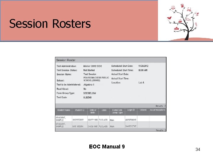 Session Rosters EOC Manual 9 34 