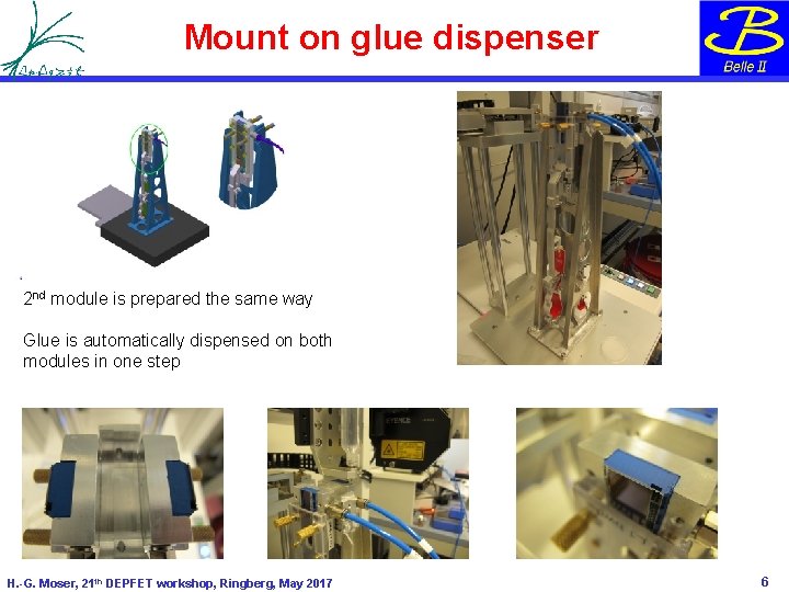 Mount on glue dispenser 2 nd module is prepared the same way Glue is