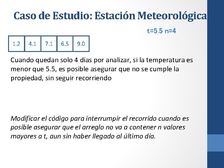 Caso de Estudio: Estación Meteorológica t=5. 5 n=4 1. 2 4. 1 7. 1
