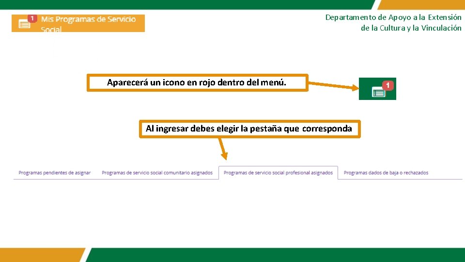 Departamento de Apoyo a la Extensión de la Cultura y la Vinculación Aparecerá un