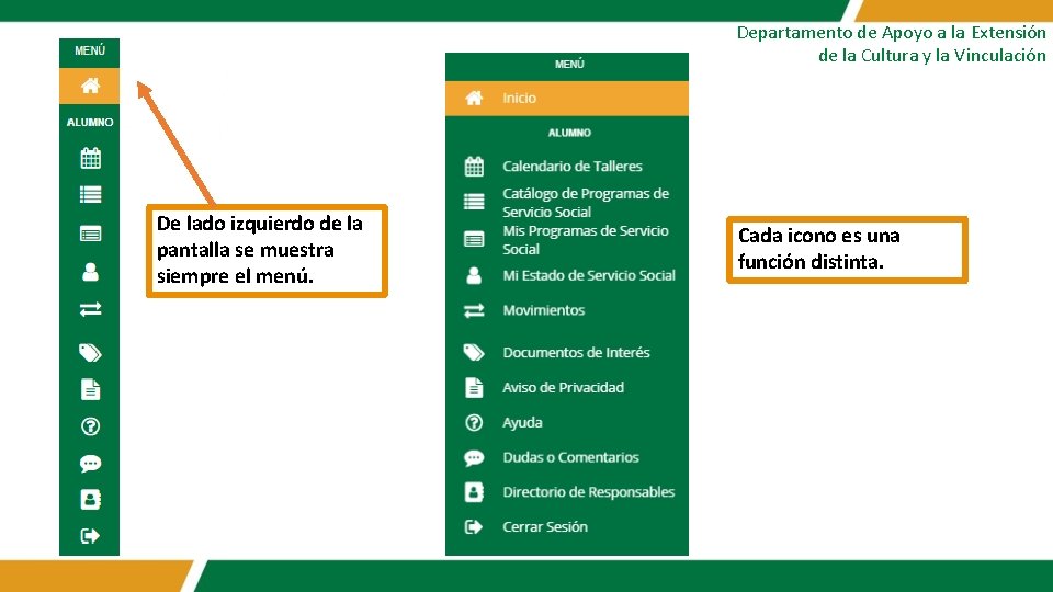 Departamento de Apoyo a la Extensión de la Cultura y la Vinculación De lado