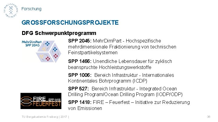 Forschung GROSSFORSCHUNGSPROJEKTE DFG Schwerpunktprogramm SPP 2045: Mehr. Dim. Part - Hochspezifische mehrdimensionale Fraktionierung von