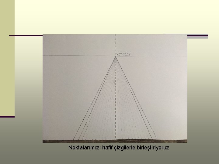 Noktalarımızı hafif çizgilerle birleştiriyoruz. 