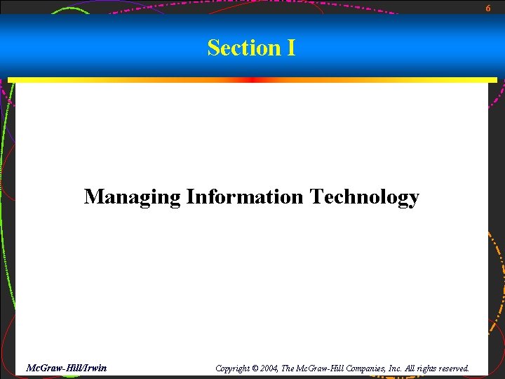 6 Section I Managing Information Technology Mc. Graw-Hill/Irwin Copyright © 2004, The Mc. Graw-Hill