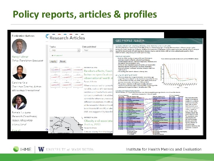 Policy reports, articles & profiles Note … … … 