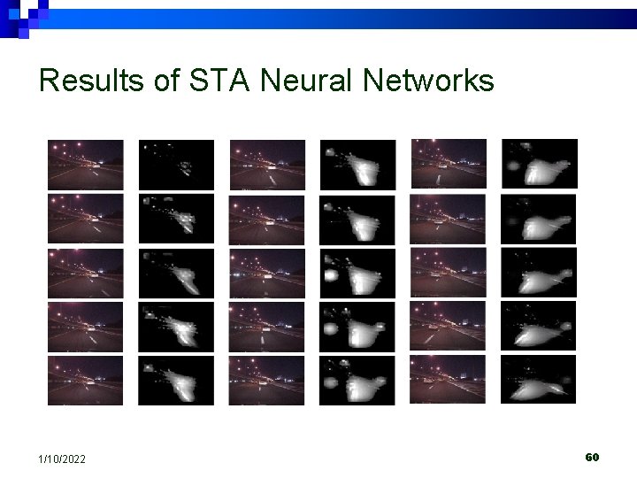 Results of STA Neural Networks 1/10/2022 60 