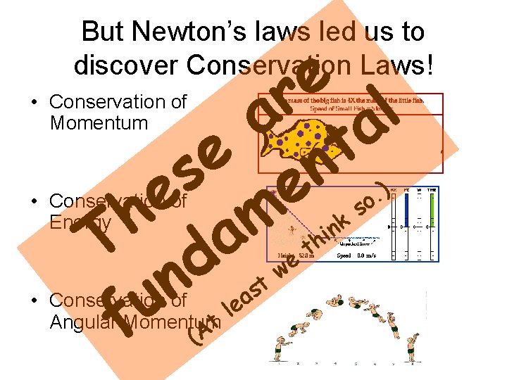 But Newton’s laws led us to discover Conservation Laws! e r a tal e