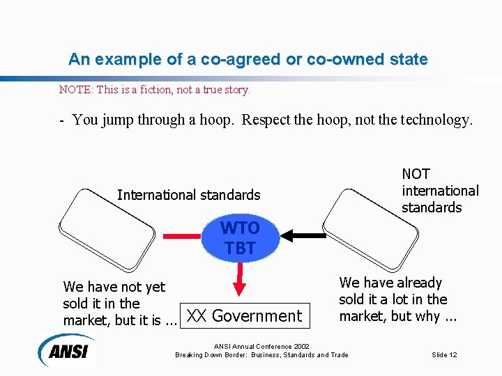 An example of a co-agreed or co-owned state NOTE: This is a fiction, not