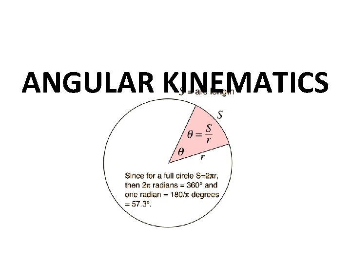 ANGULAR KINEMATICS 