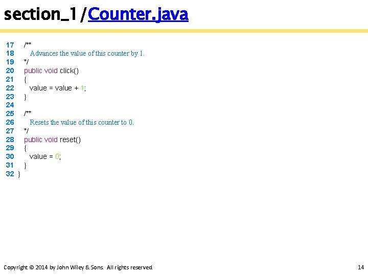 section_1/Counter. java 17 18 19 20 21 22 23 24 25 26 27 28