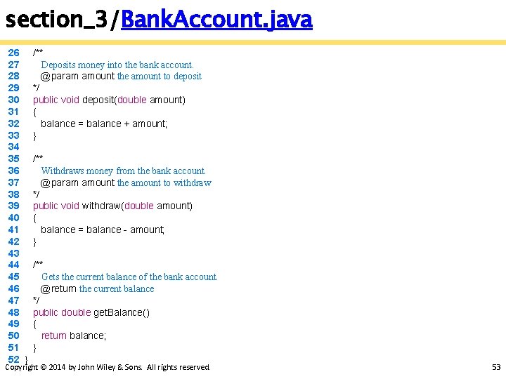 section_3/Bank. Account. java 26 27 28 29 30 31 32 33 34 35 36