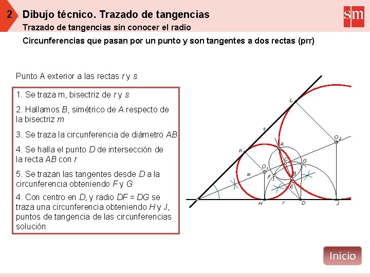 2 Dibujo técnico. Trazado de tangencias sin conocer el radio Circunferencias que pasan por