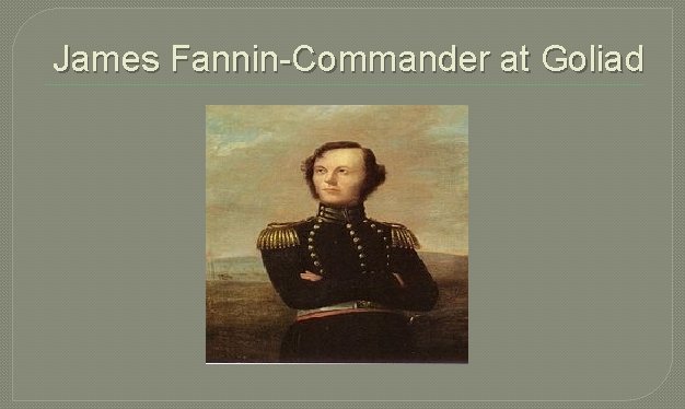 James Fannin-Commander at Goliad 