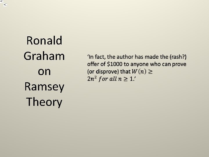  • Ronald Graham on Ramsey Theory 