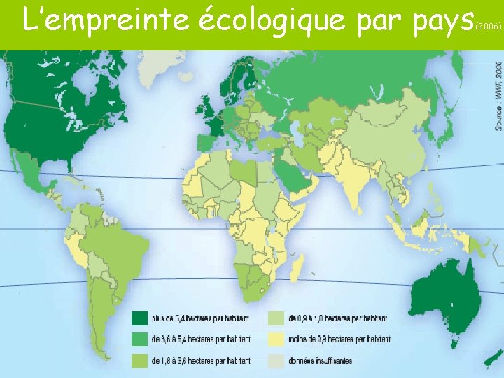 L’empreinte écologique par pays (2006) 