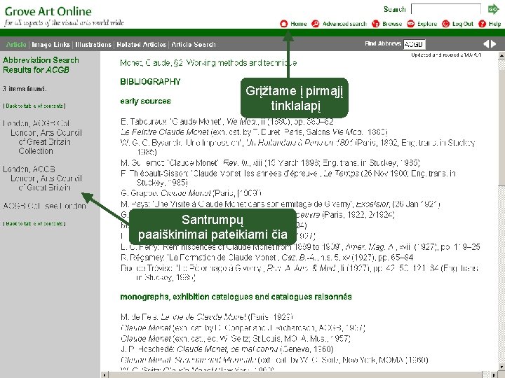 Grįžtame į pirmąjį tinklalapį Santrumpų paaiškinimai pateikiami čia 