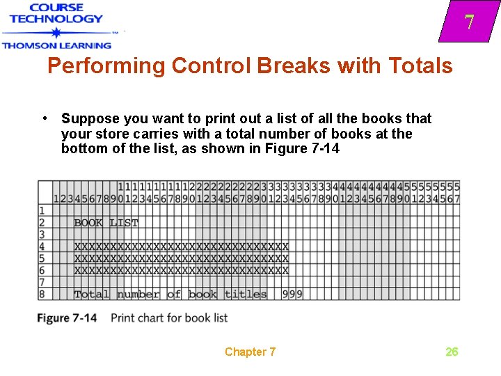 7 Performing Control Breaks with Totals • Suppose you want to print out a