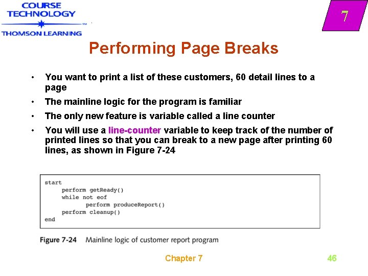 7 Performing Page Breaks • You want to print a list of these customers,