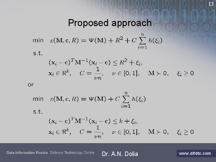 13 Proposed approach Dr. A. N. Dolia www. difdtc. com 