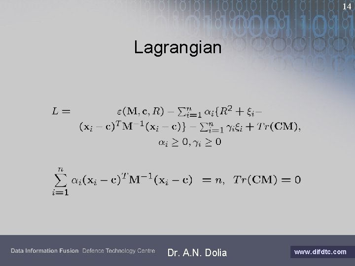 14 Lagrangian Dr. A. N. Dolia www. difdtc. com 