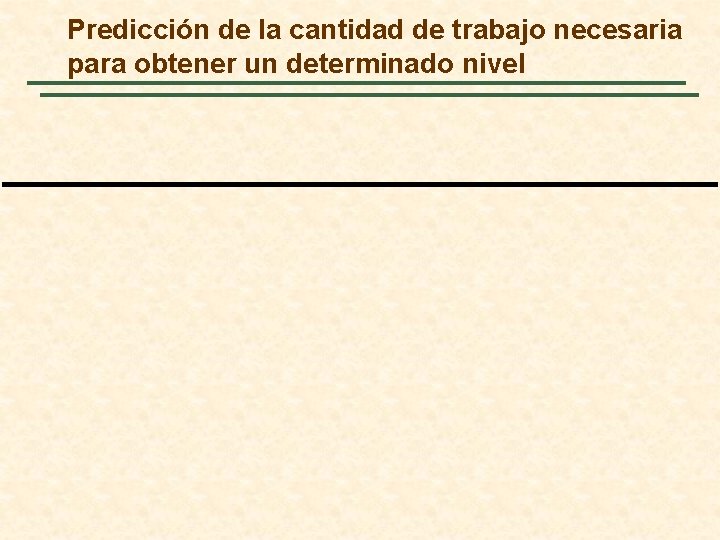 Predicción de la cantidad de trabajo necesaria para obtener un determinado nivel 