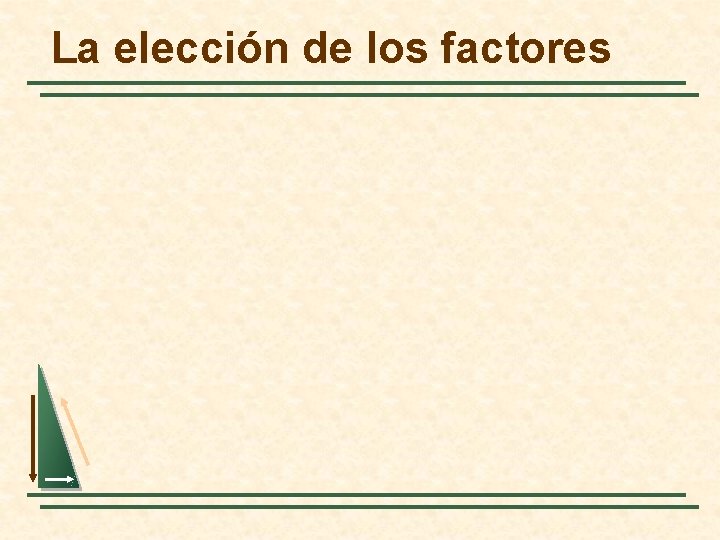 La elección de los factores 