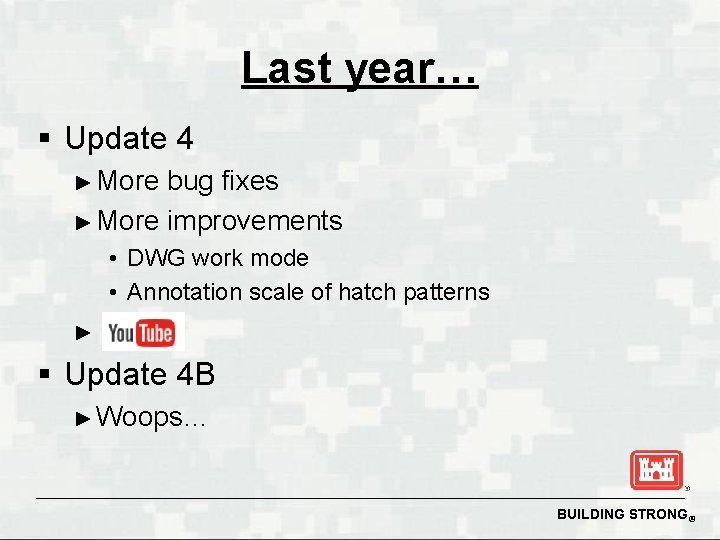 Last year… § Update 4 ► More bug fixes ► More improvements • DWG