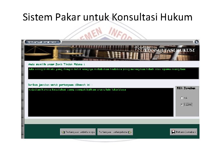 Sistem Pakar untuk Konsultasi Hukum 