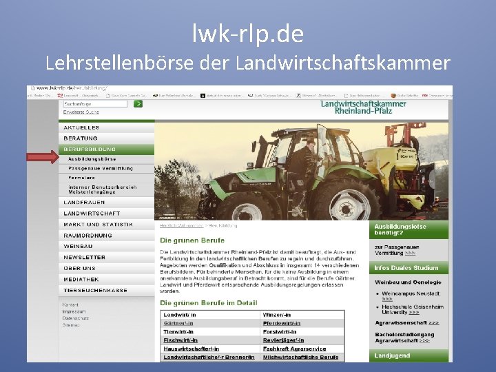 lwk-rlp. de Lehrstellenbörse der Landwirtschaftskammer 