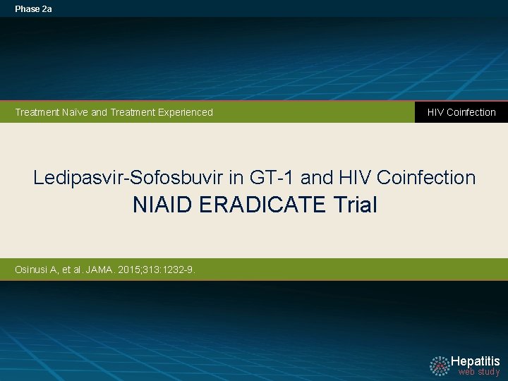 Phase 2 a Treatment Naïve and Treatment Experienced HIV Coinfection Ledipasvir-Sofosbuvir in GT-1 and
