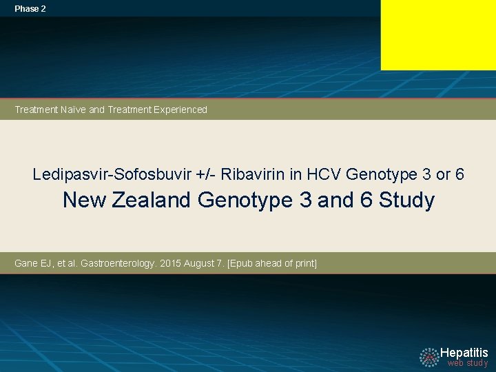 Phase 2 Treatment Naïve and Treatment Experienced Ledipasvir-Sofosbuvir +/- Ribavirin in HCV Genotype 3