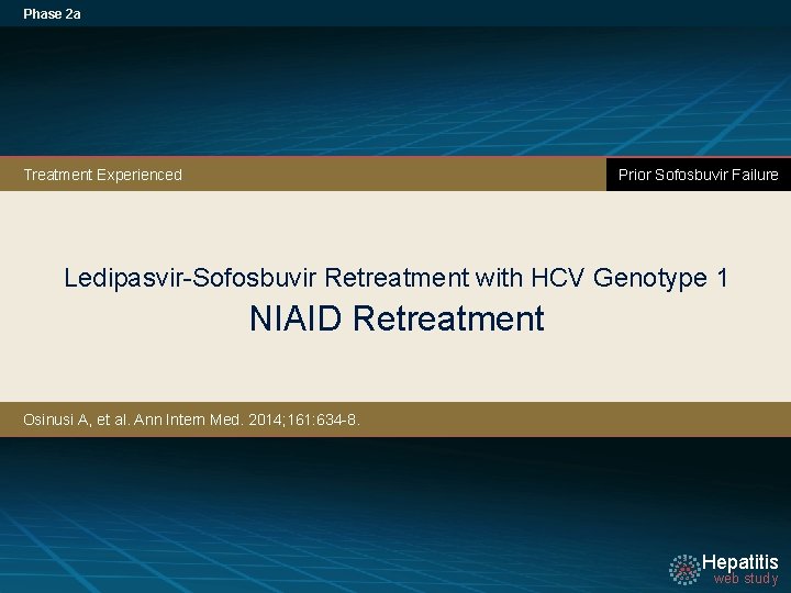 Phase 2 a Prior Sofosbuvir Failure Treatment Experienced Ledipasvir-Sofosbuvir Retreatment with HCV Genotype 1